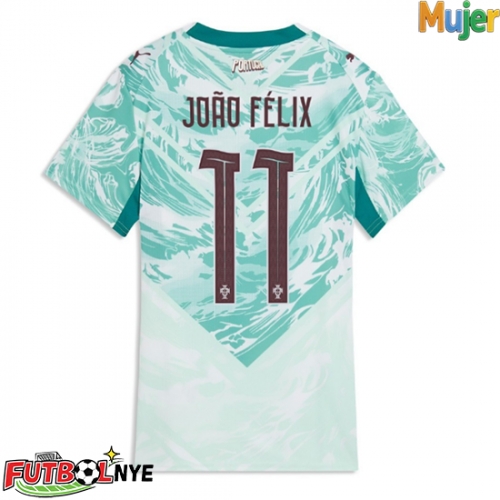 Camiseta Portugal Joao Felix #11 Visitante Equipación para mujer Mundial 2026 manga corta